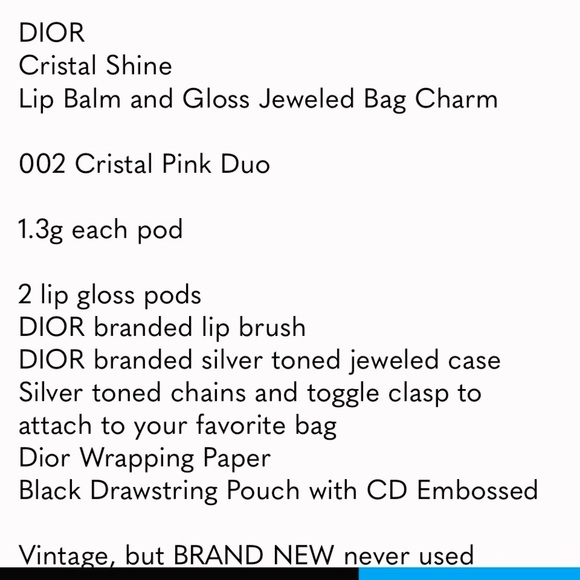 DIOR CRISTAL SHINE LIPBALM AND GLOSS JEWEL (002) vintage made in France - Picture 6 of 9